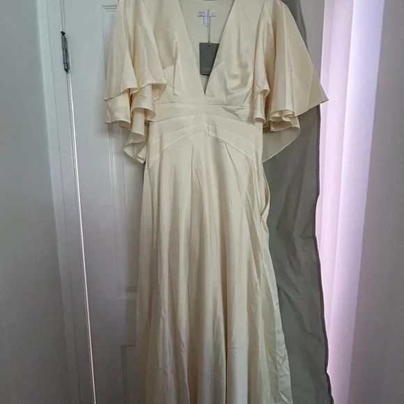 ASOS Wedding Dress - Off-White Satin, Retro Hollywood Glamour NWT Size 4 - Picture 4 of 14